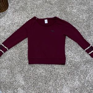 PINK (burgundy) long sleeve with cheetah detail